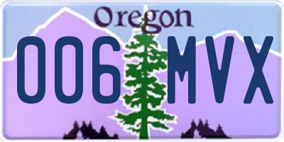 OR license plate 006MVX