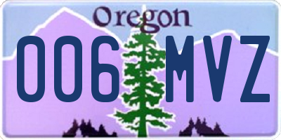 OR license plate 006MVZ