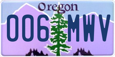 OR license plate 006MWV
