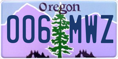 OR license plate 006MWZ