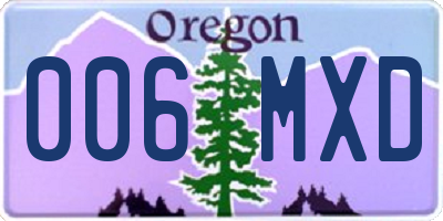OR license plate 006MXD