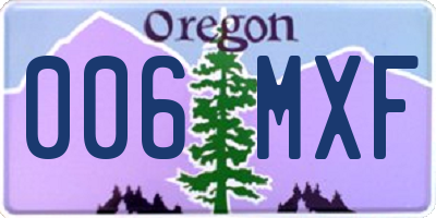 OR license plate 006MXF