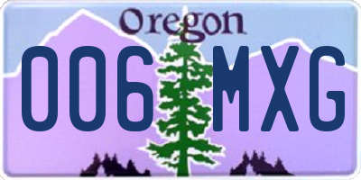 OR license plate 006MXG