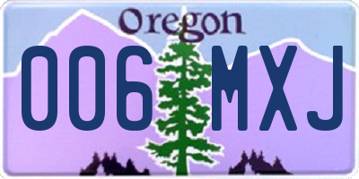 OR license plate 006MXJ