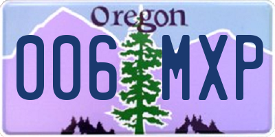 OR license plate 006MXP