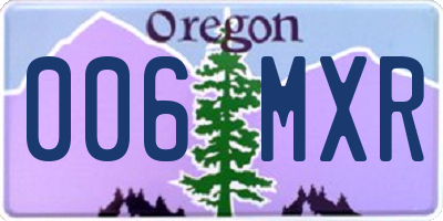 OR license plate 006MXR