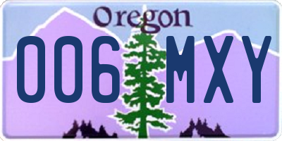 OR license plate 006MXY