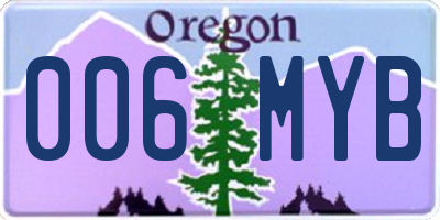 OR license plate 006MYB