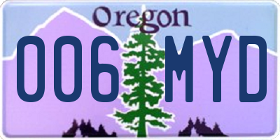 OR license plate 006MYD