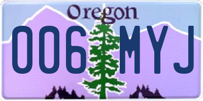 OR license plate 006MYJ