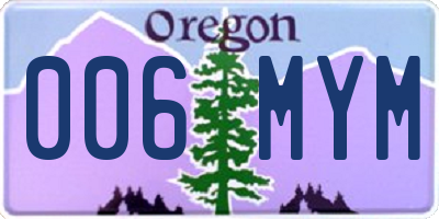 OR license plate 006MYM