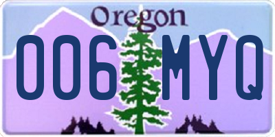 OR license plate 006MYQ