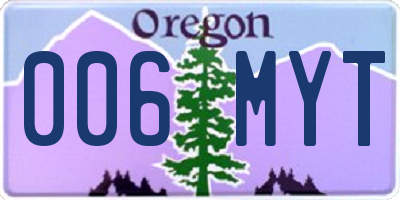 OR license plate 006MYT