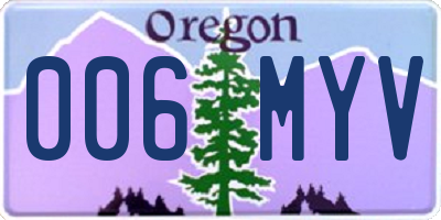 OR license plate 006MYV