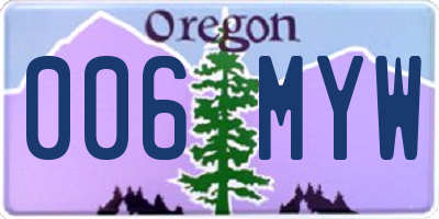OR license plate 006MYW