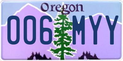 OR license plate 006MYY
