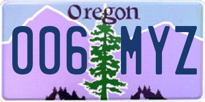 OR license plate 006MYZ