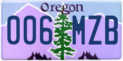 OR license plate 006MZB