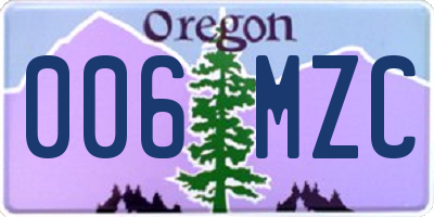 OR license plate 006MZC