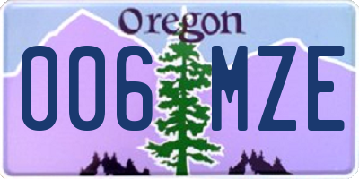 OR license plate 006MZE