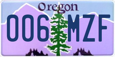 OR license plate 006MZF
