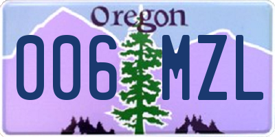 OR license plate 006MZL