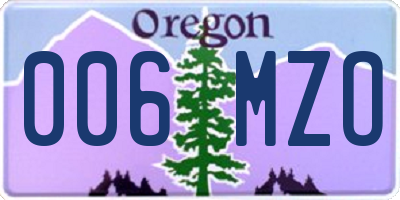 OR license plate 006MZO