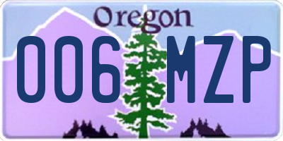 OR license plate 006MZP