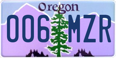 OR license plate 006MZR