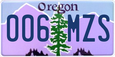 OR license plate 006MZS