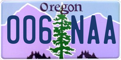 OR license plate 006NAA