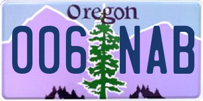 OR license plate 006NAB