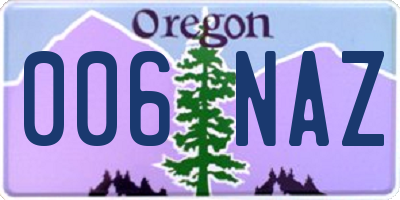 OR license plate 006NAZ