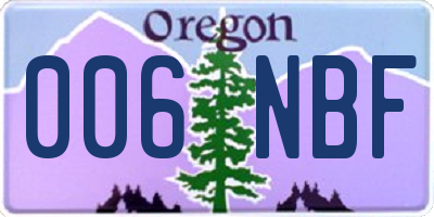 OR license plate 006NBF