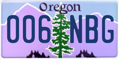 OR license plate 006NBG