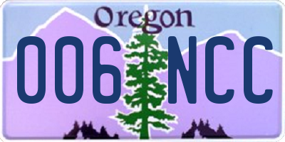 OR license plate 006NCC