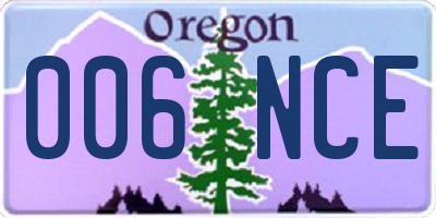 OR license plate 006NCE