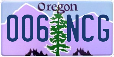 OR license plate 006NCG