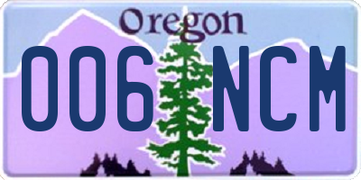 OR license plate 006NCM