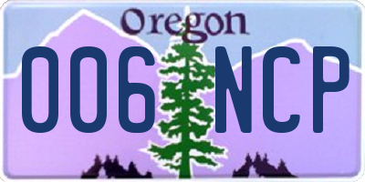 OR license plate 006NCP