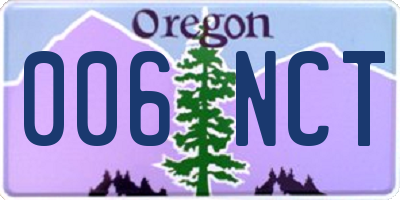 OR license plate 006NCT