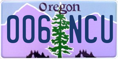 OR license plate 006NCU