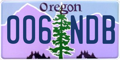 OR license plate 006NDB