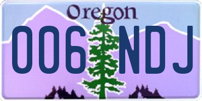 OR license plate 006NDJ