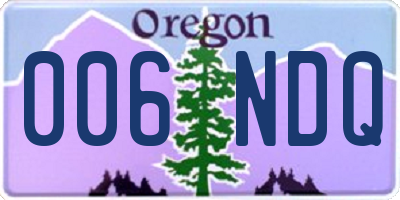 OR license plate 006NDQ