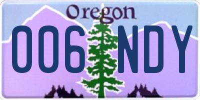 OR license plate 006NDY
