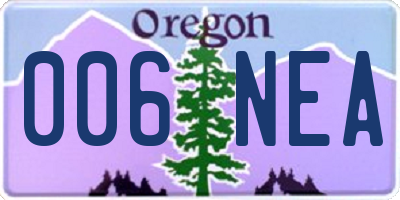 OR license plate 006NEA