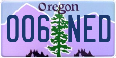 OR license plate 006NED