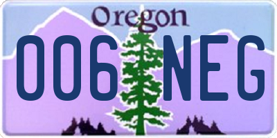 OR license plate 006NEG