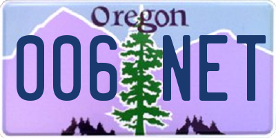 OR license plate 006NET